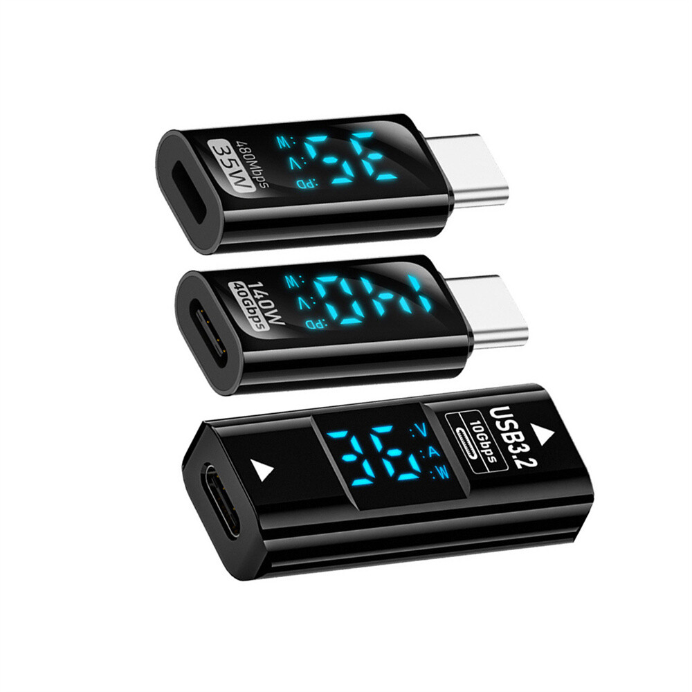 10Gbps 3pcs/lot Type-C Smart LED Display USB-C Female to USB Type-A 8P Adapter