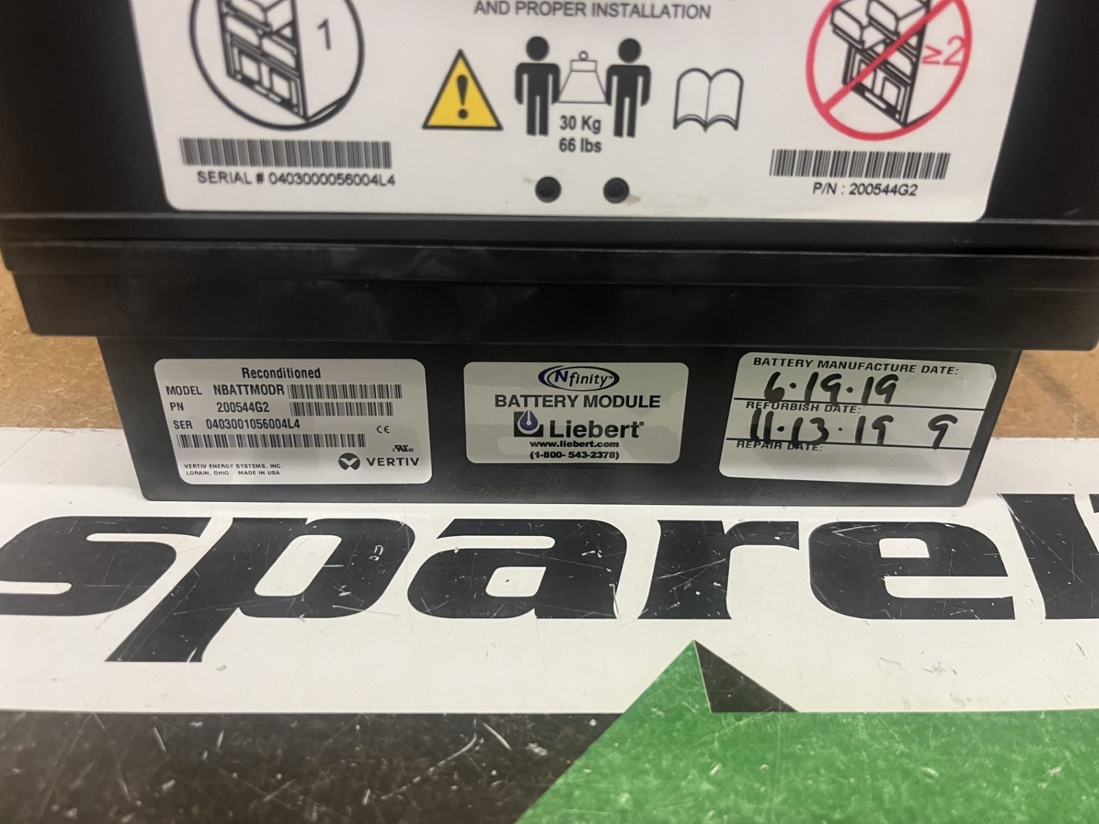 Liebert Nfinity Vertiv 200544G2 Battery Module NBATTMOD - **No Batteries**