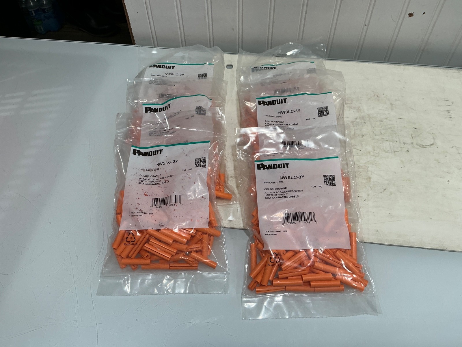 (Qty 6 Bags) Panduit NWSLC-3Y LabelCore Identification Sleeve 3mm, Bag of 100