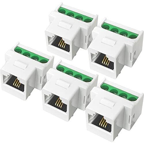 NECABLES 5 Pack RJ11 Screw Jack CAT3 Telephone Keystone Jack with Screw Termi...