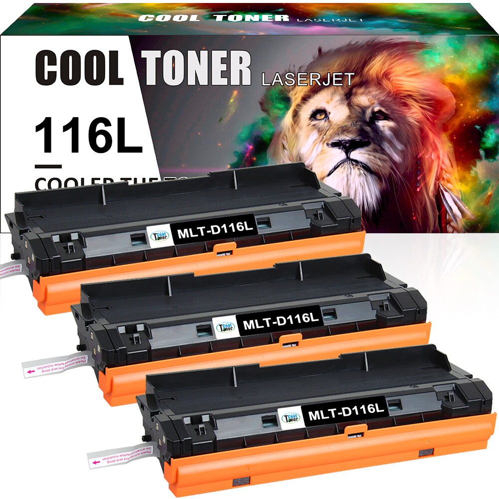 3x MLT-D116L Black Toner Compatible For Samsung M2875FW M2885FW M2876 M2835DW