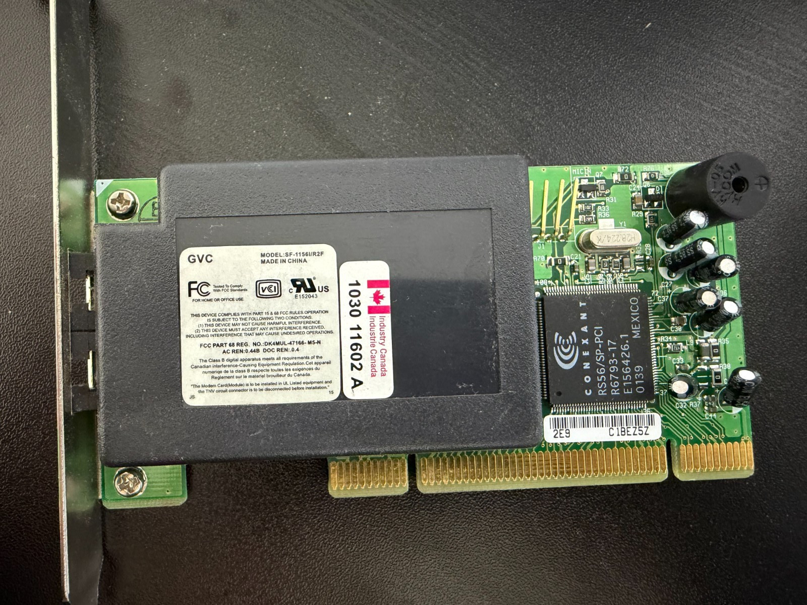 Conexant 56K PCI Dial-Up Fax Modem Card Vintage PC Dell 08F217 GVC