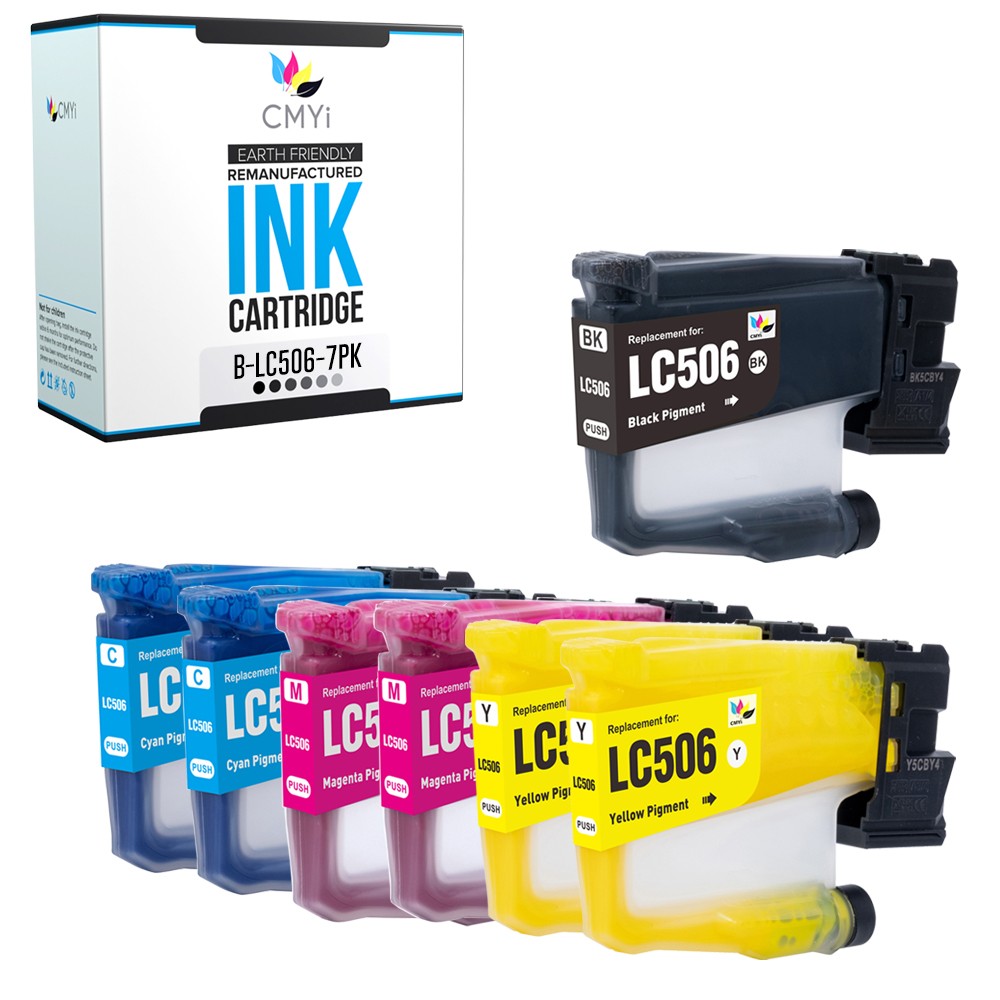 CMYi 7-Pack Compatible LC506 Ink Cartridge fits Brother MFC-J4355DW, J4555DW