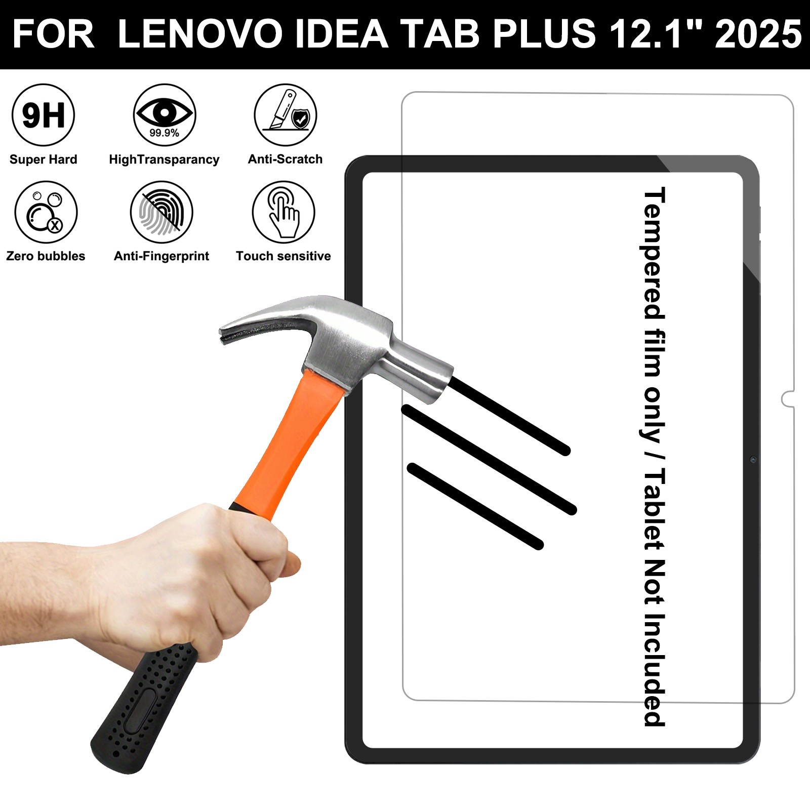 2PCS For Lenovo Idea Tab Plus 12.1" 2025 Tablet Tempered Glass Screen Protector