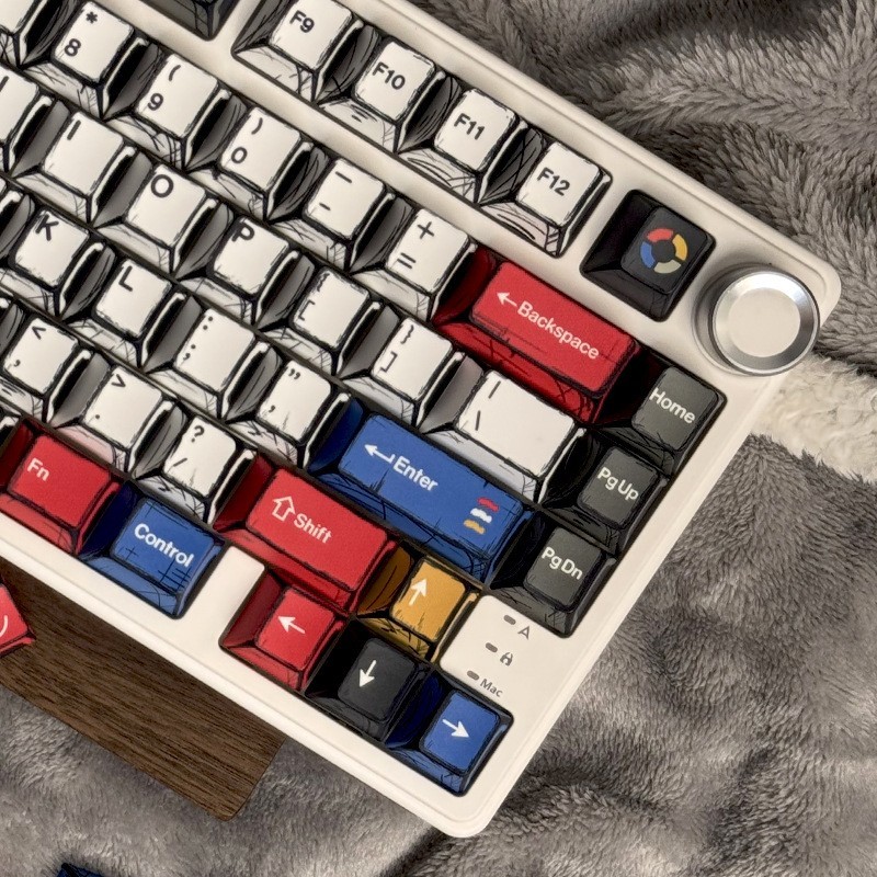 Comic Sketch Keycaps Set 136 Keys Custom Mechanical Keyboard Caps