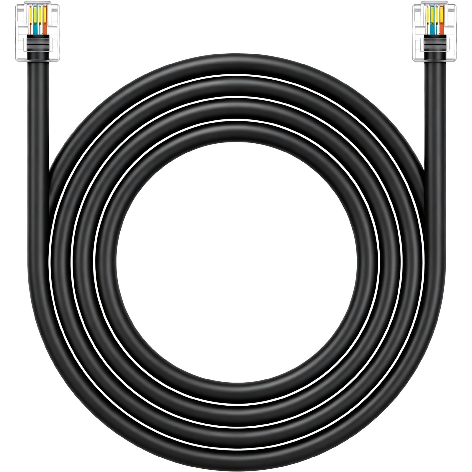 75 FT CAT5 RJ11 Data Cable UTP Twisted Wire RJ11 6P4C Male To Male DSL Modem