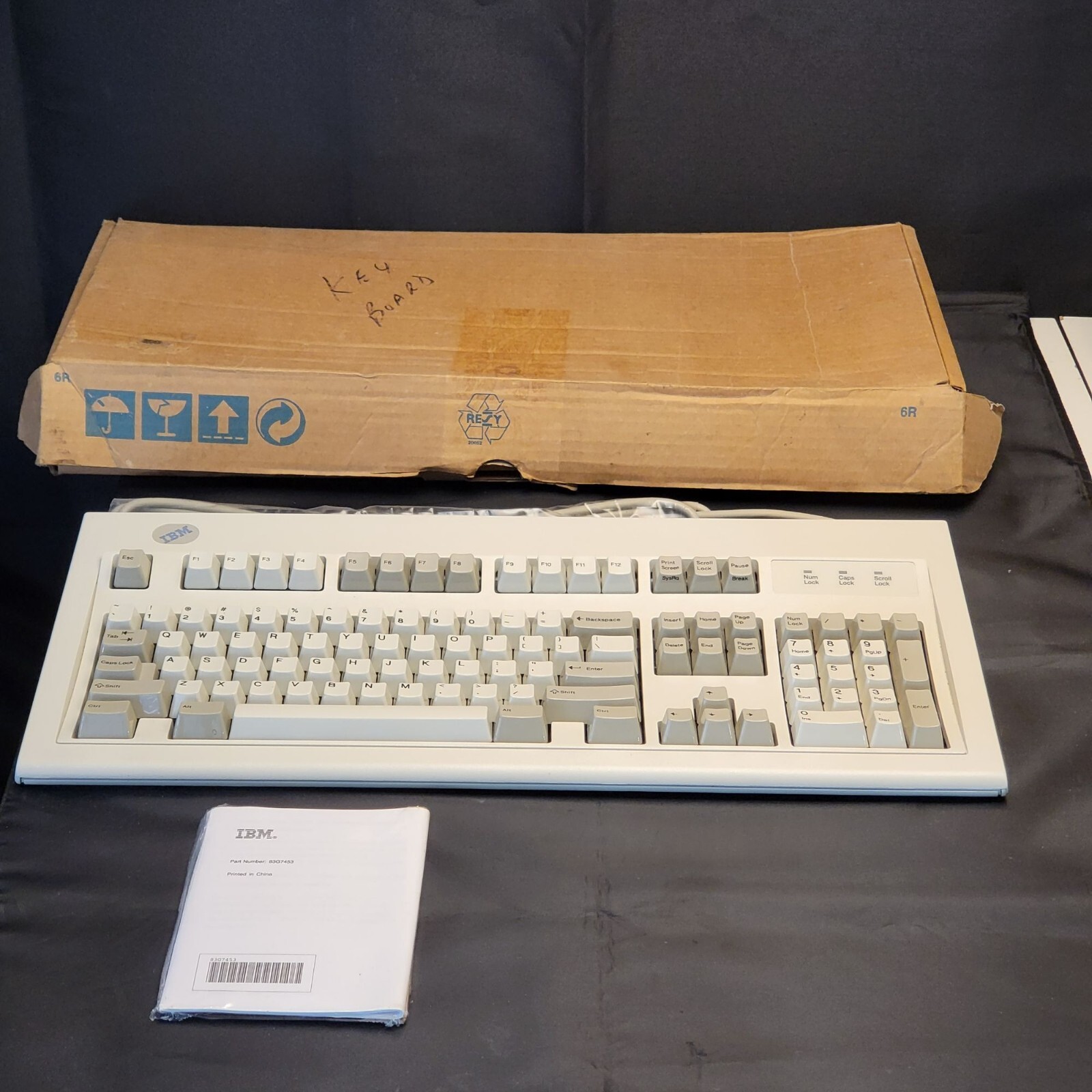 Vintage IBM Model M Mechanical Keyboard Box Manual 1999 Buckling Springs UK