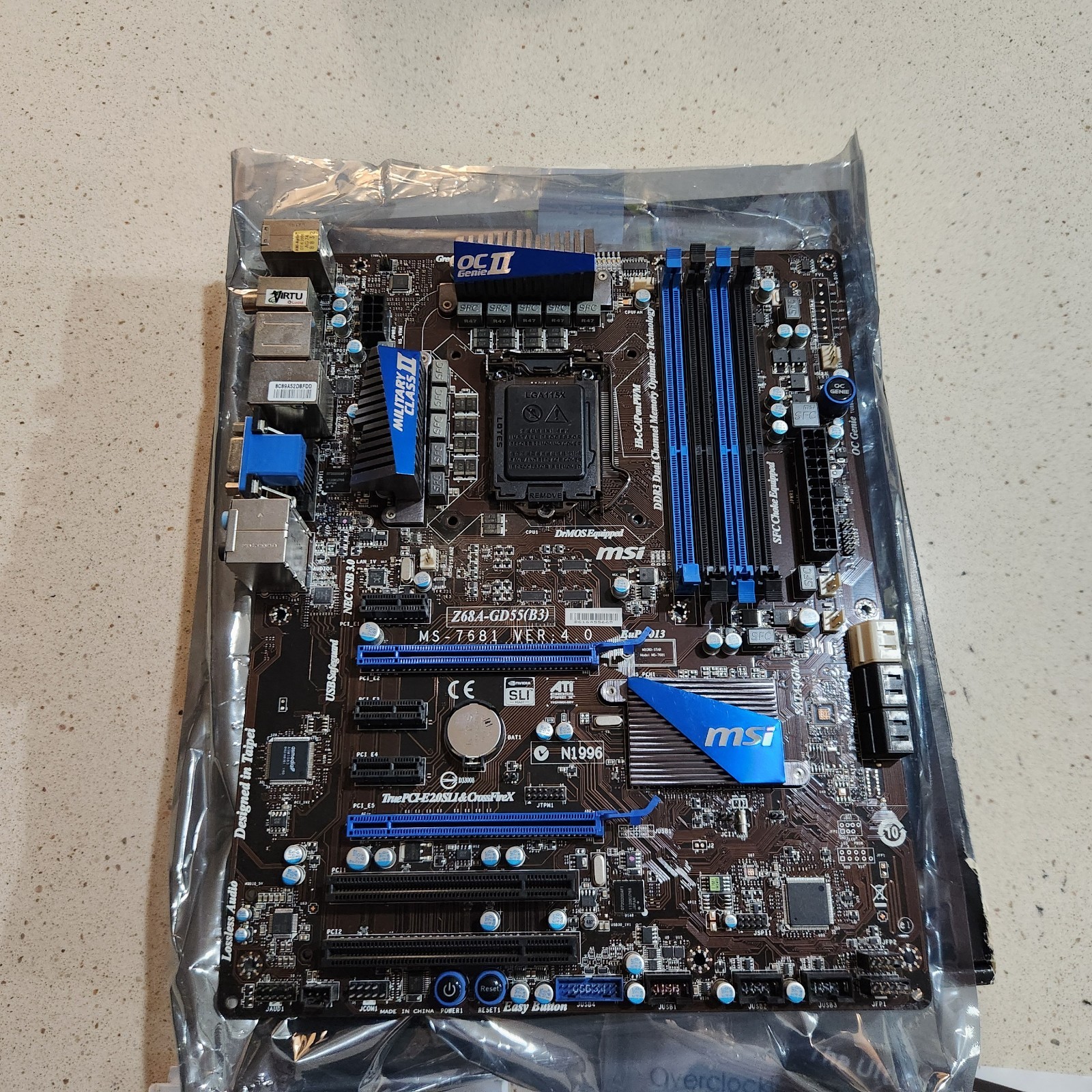 For MSI Z68A-GD55 B3 ATX 1155 Pin DDR3 32G Z68 Motherboard Open Box