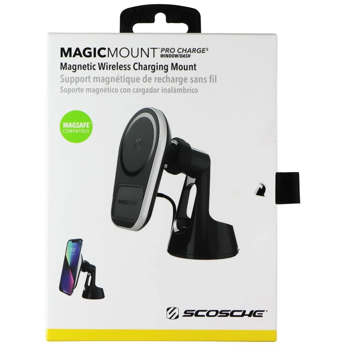 Scosche MagicMount Pro Charge5 (15W) Wireless Charging Car Mount - OPENBOX