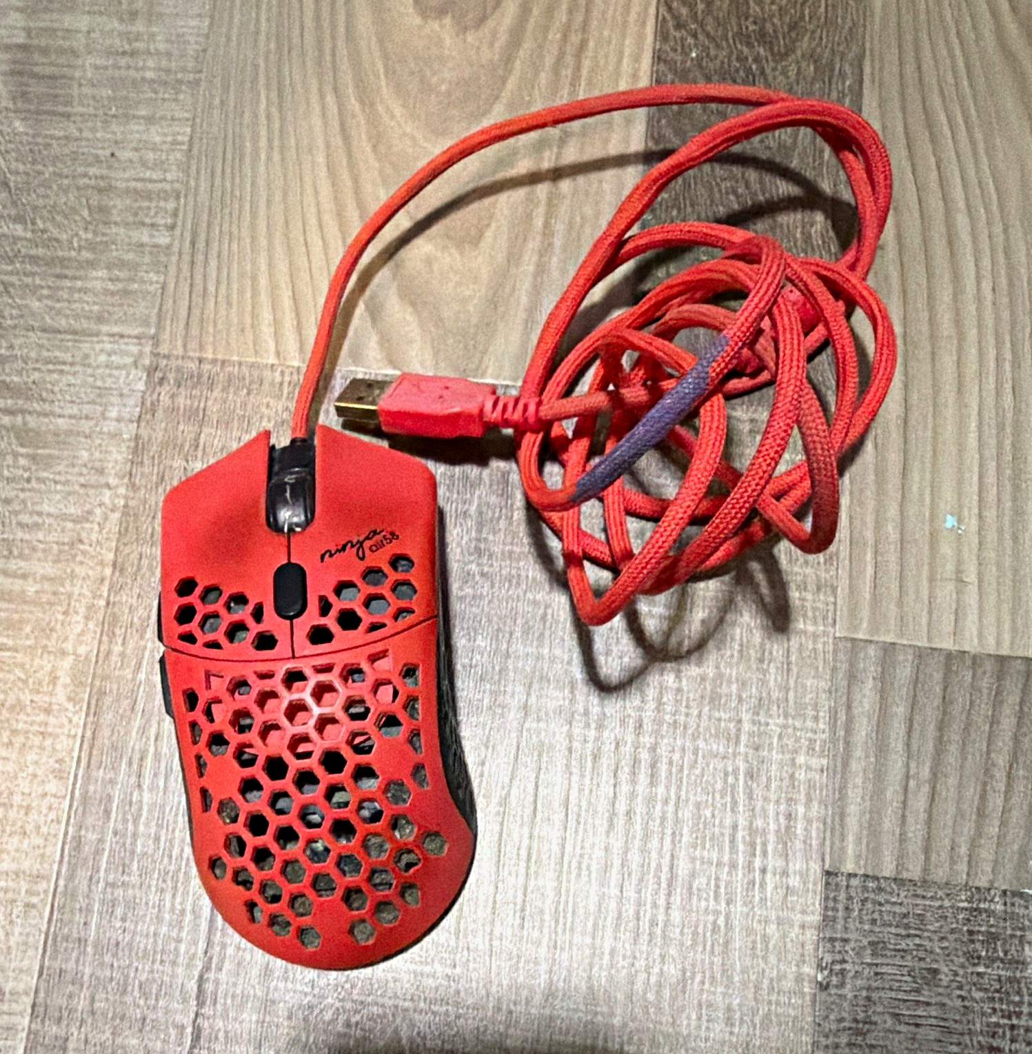 Finalmouse Air58 Ninja Red Wired USB Optical Gaming Mouse 3200 DPI 6-Button