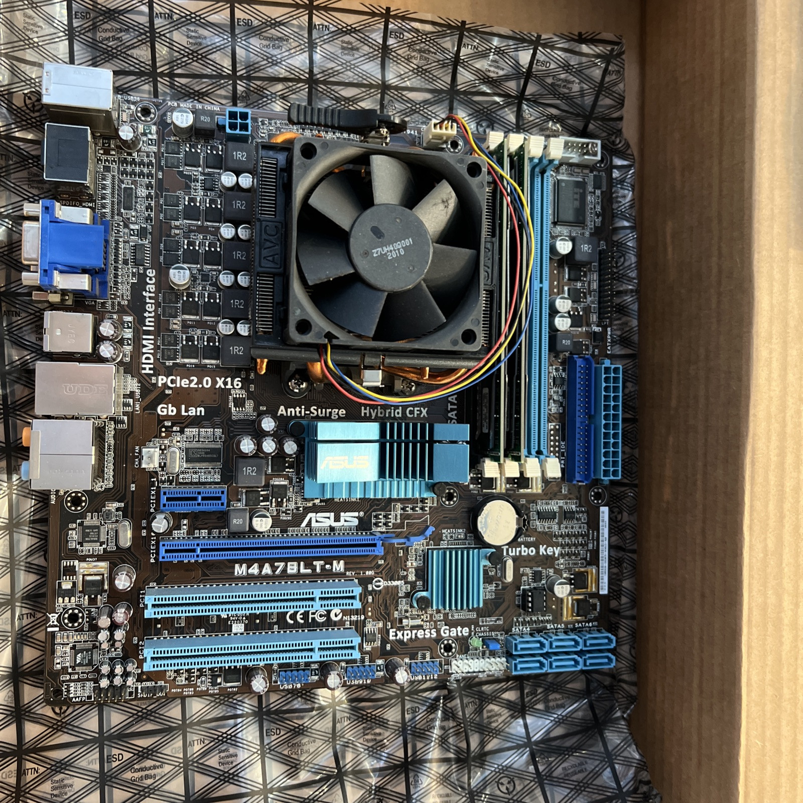 ASUS AMD Motherboard M4A78LT-M/CM1630/DP_MB with 8GB DDR3 Memory