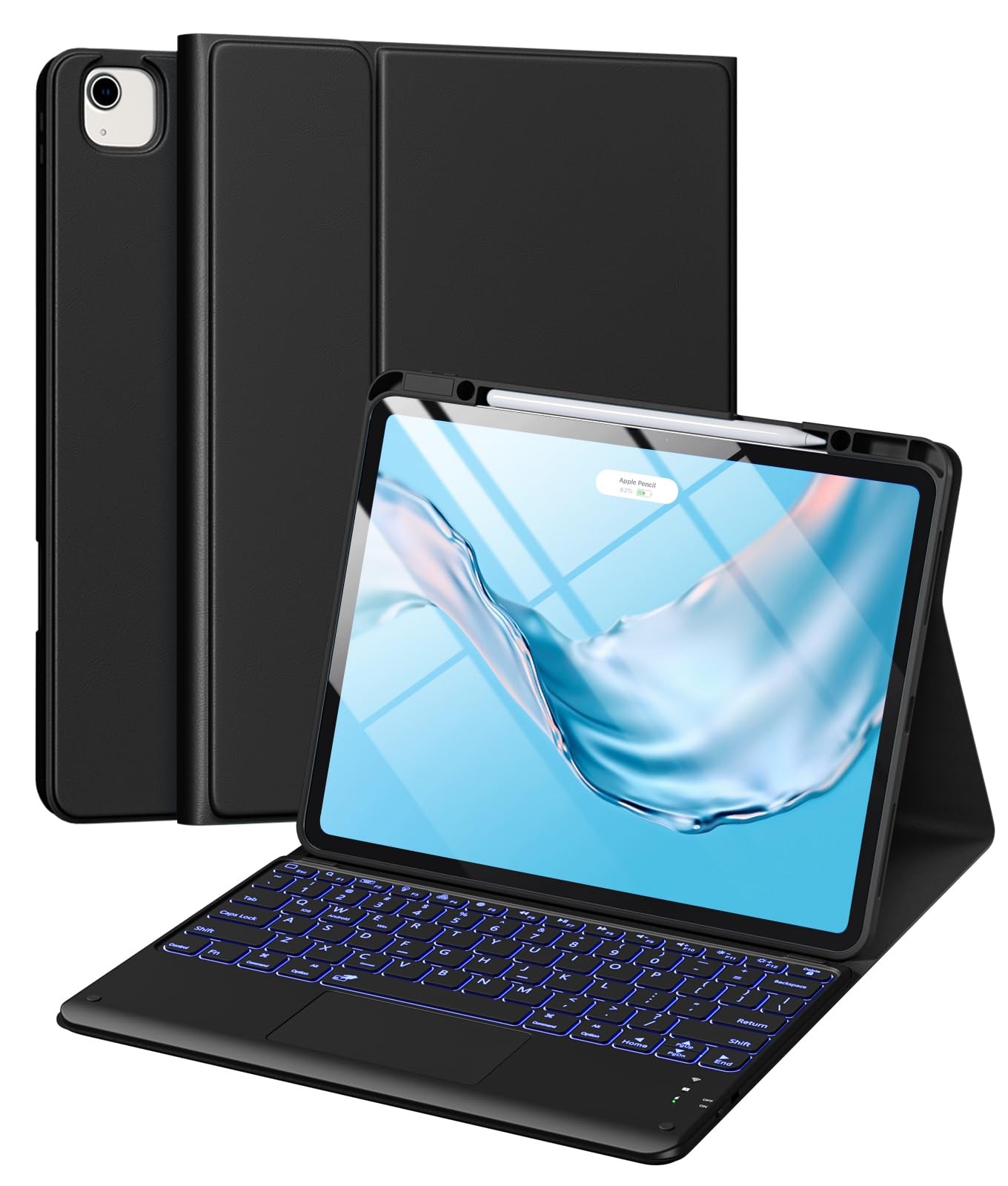 Harvopu iPad Air 13" Pro 12.9 Case Keyboard Multi-Touch Trackpad Black
