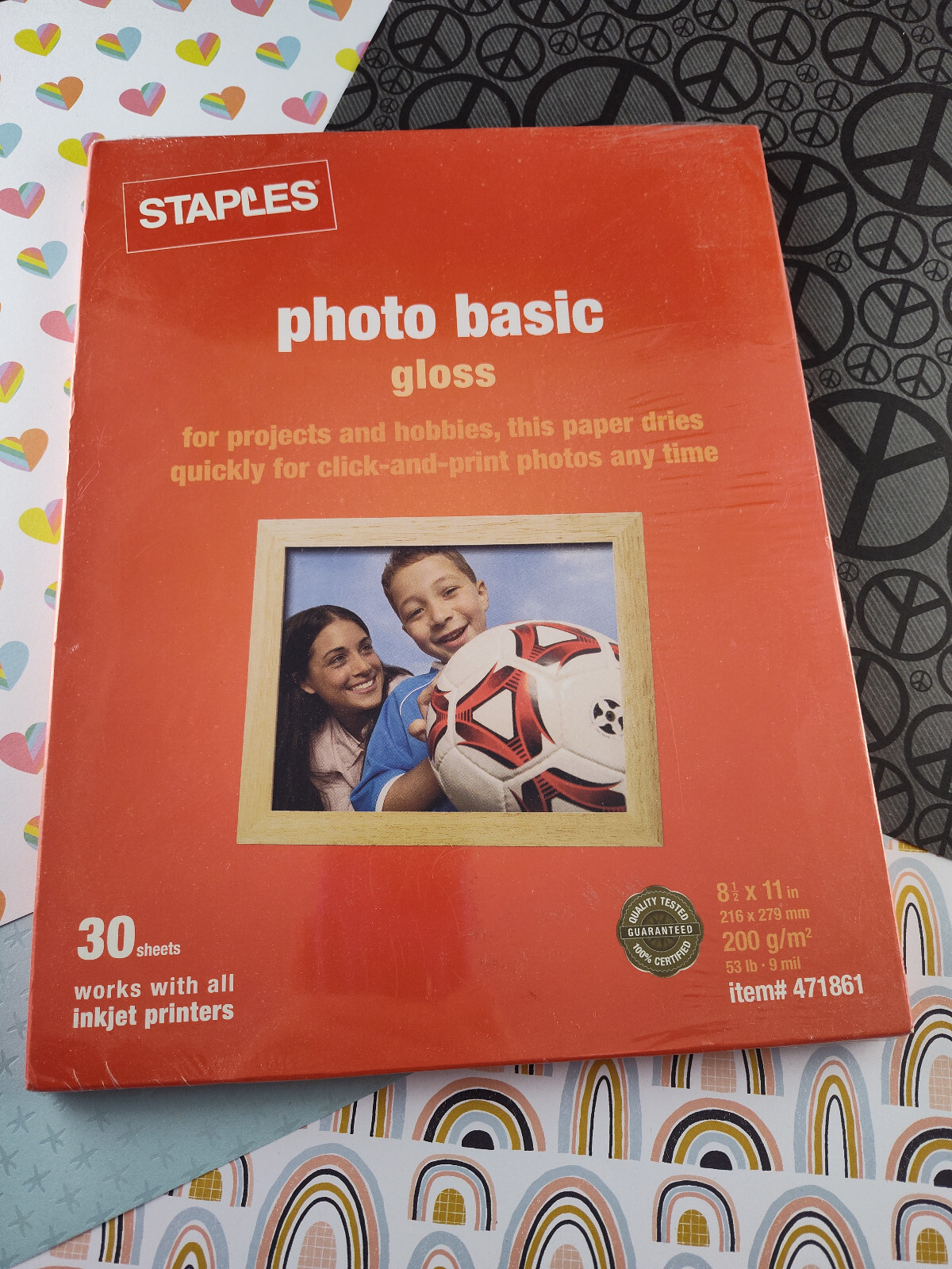 Staples Photo Basic GLOSS Paper 30 ct. 8.5 x 11 For Ink Jet Printer 471861 NEW