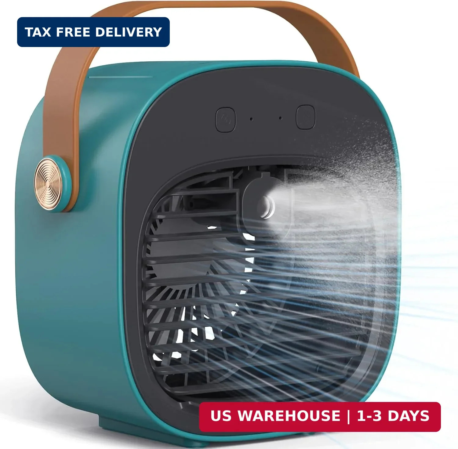Portable Air Cooling Fan -6000mAh Rechargeable Mini Ice Cooler with 3 Speed Sett