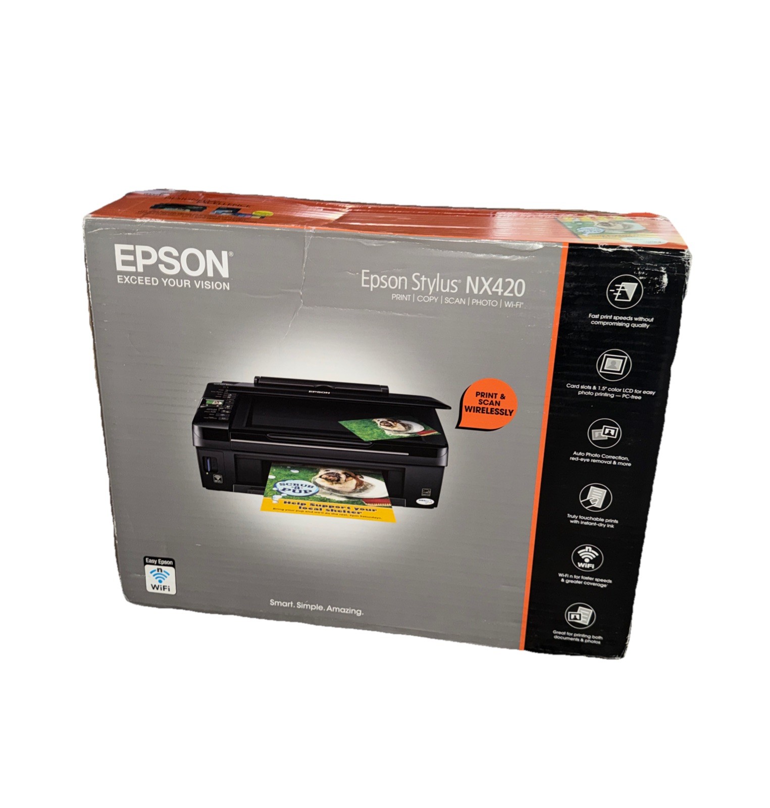 Epson Stylus NX420 All-In-One Inkjet Printer Scanner New Open Box