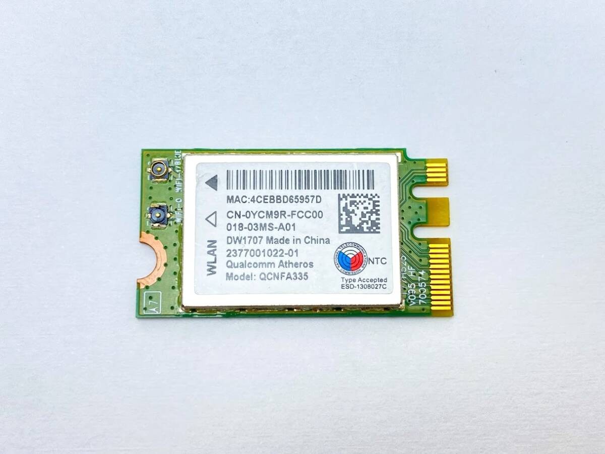 DELL Genuine DW1707 Wireless LAN Card Qualcomm Atheros QCNFA335 Bluetooth 4.0 M.