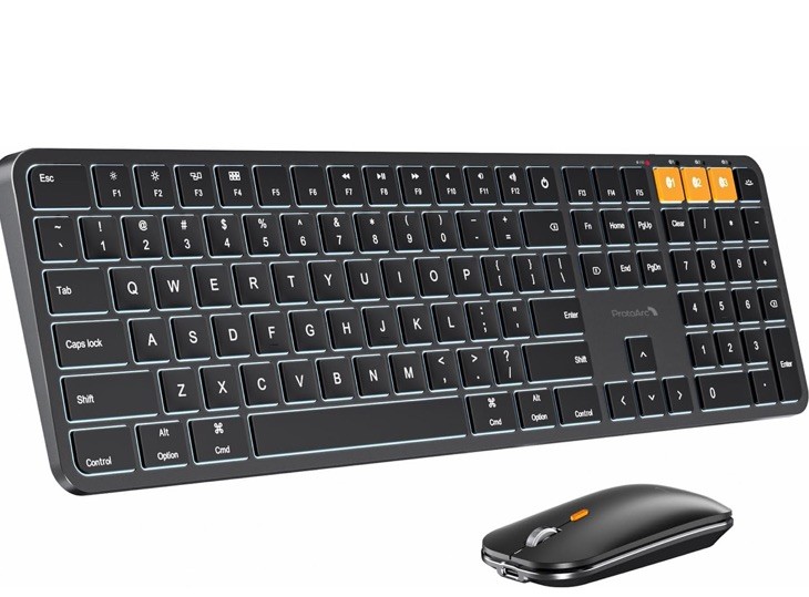KM100-A Protoarc Bluetooth Triple Channel Backlit Keyboard And Mouse Combo