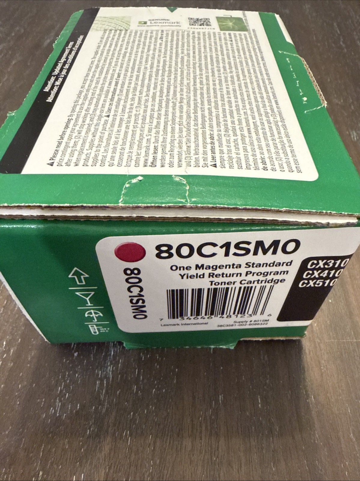 Lexmark 80C1SM0 Magenta Standard Yield Return Program Toner Cartridge