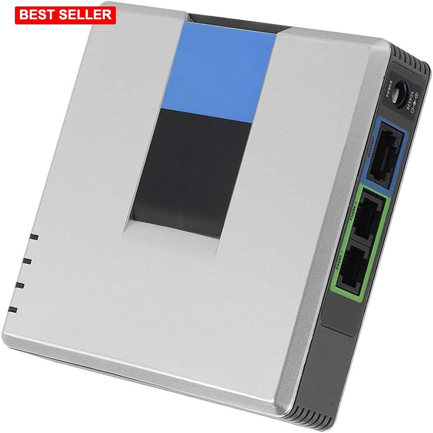 VoIP Gateway 2 Ports Gray Plastic Enclosure Supports SIP V2 Protocol Network ...