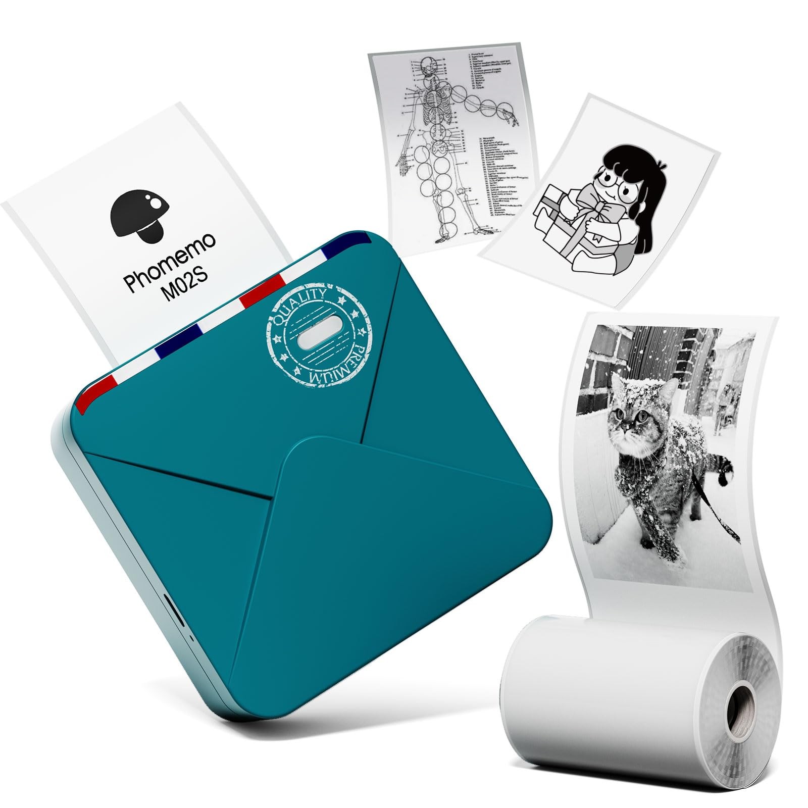 Phomemo M02S Thermal Printer Smartphone Mobile 300DPI Label Maker