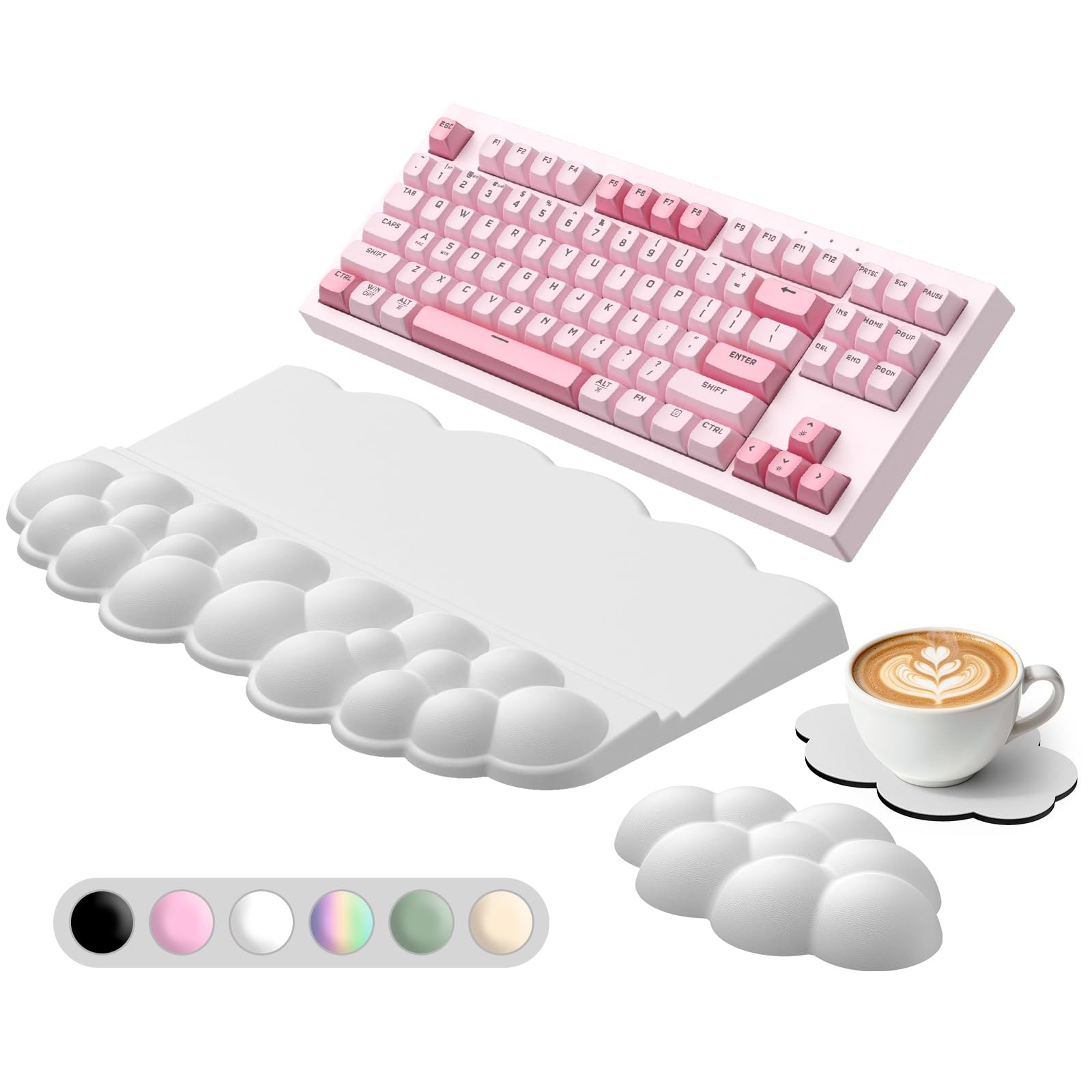 Cloud Wrist Rest with Keyboard Stand, Keyboard Riser with Wrist Pad