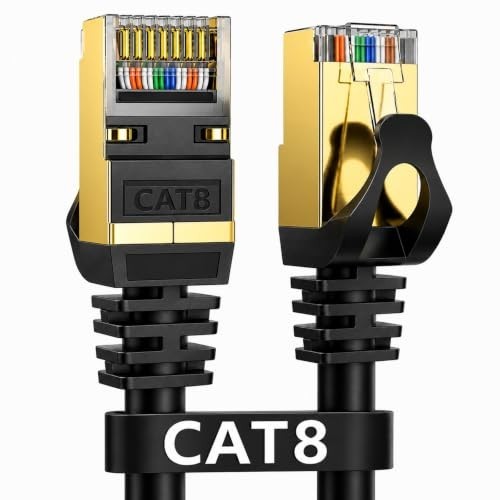 Cat 8 Ethernet Cable 150FT, 40Gbps, 2000MHz, RJ45 Male-to-Male
