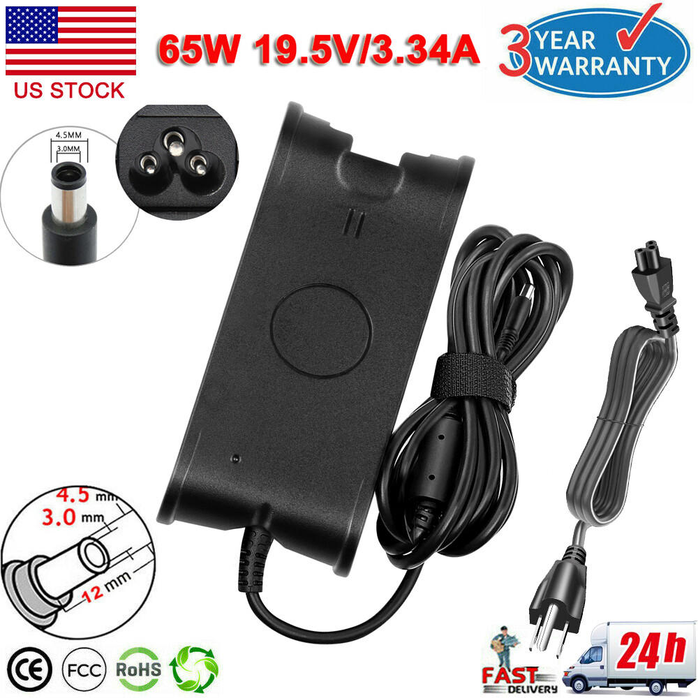 65W Charger Adapter For Dell Inspiron 14 15 5000 7000 0G6J41 0MGJN9 P66F 4.5*3mm