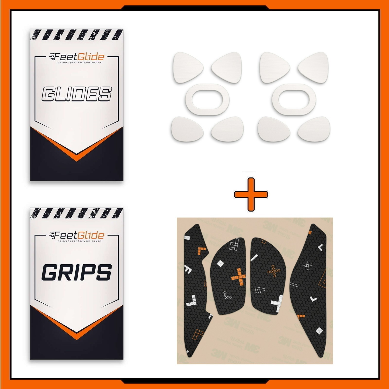 FeetGlide Mouse Skates & Grip Tape Bundle for GravaStar Mercury X Pro