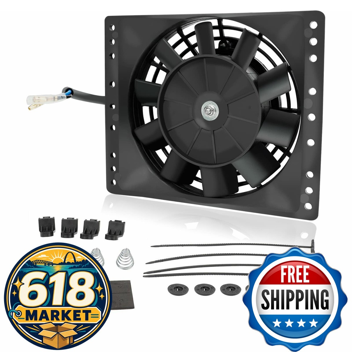 6'' Push Pull Electric Cooling Fan 650CFM Radiator Oil Cooler Kit Universal