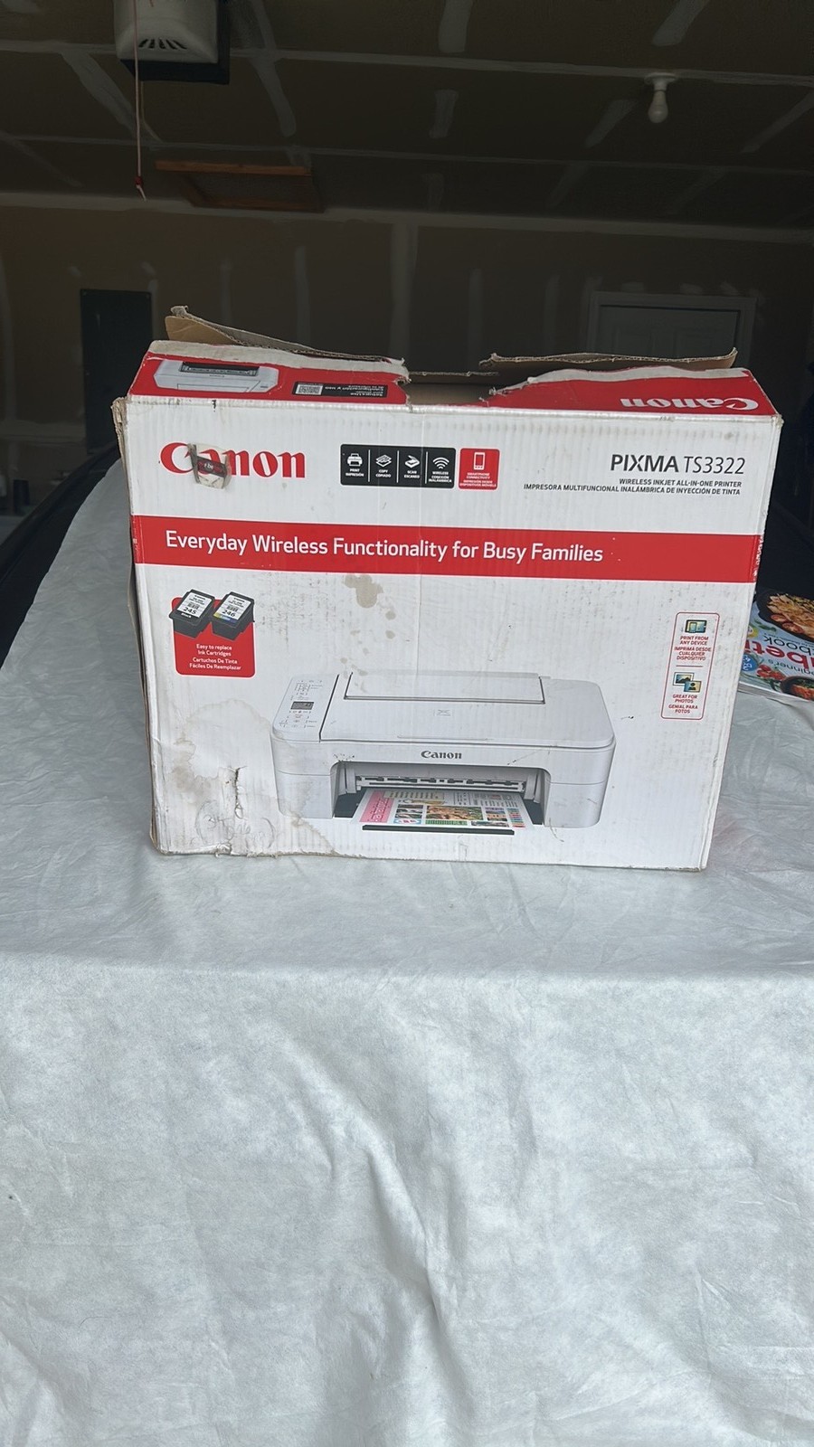 Canon PIXMA TS3322 Wireless All-In-One Inkjet Printer - White