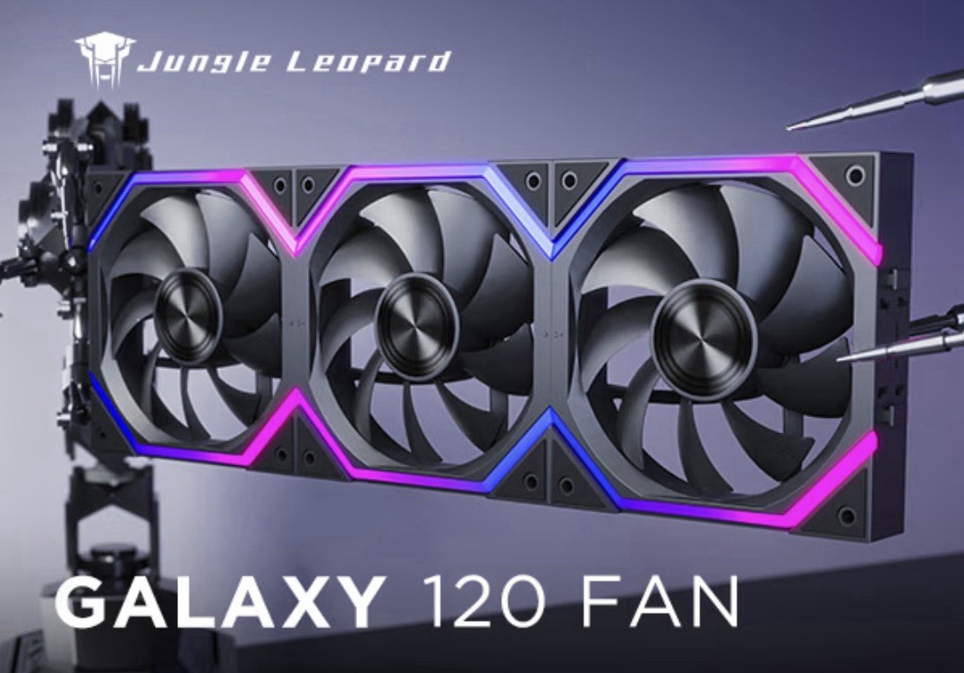 Jungle Leopard Galaxy 120mm PC Computer case Reverse Fan ARGB PWM Daisy Chain
