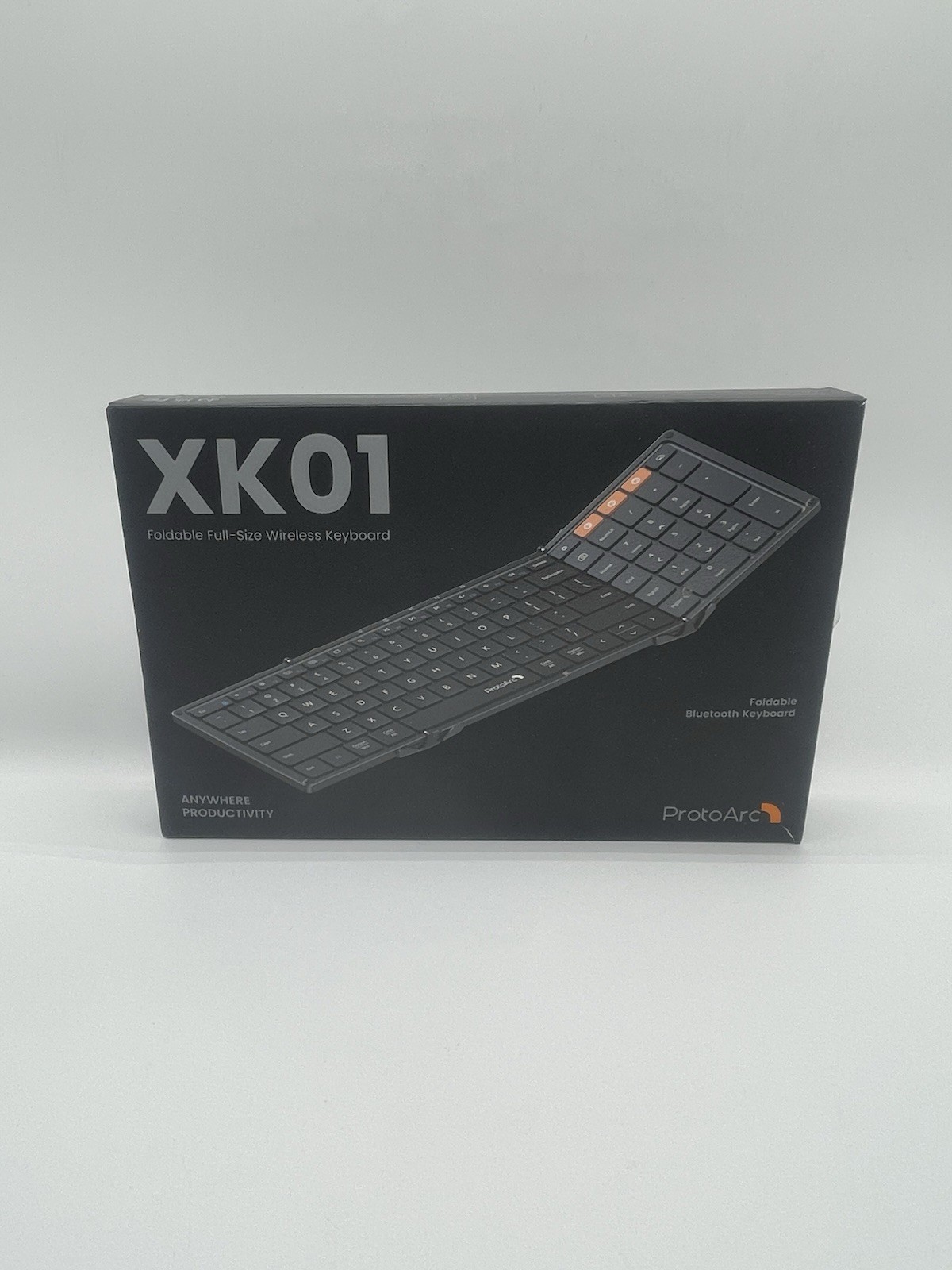 ProtoArc XK01 Plus Foldable Backlit Full-Size Wireless Keyboard - Open Box