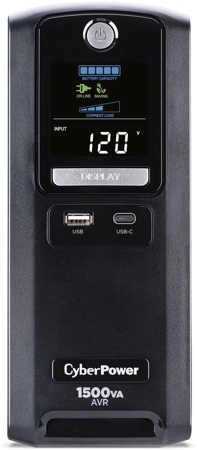 CyberPower 1500VA 10-Outlet UPS Battery Backup with LCD & USB Ports