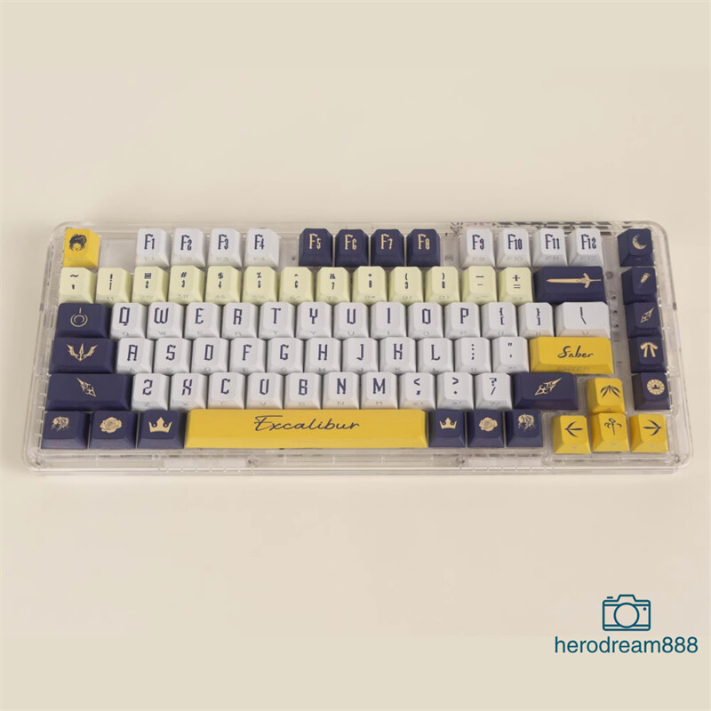 Fate Grand Order Altria Saber Keycaps PBT Cherry 124 Keys For Cherry MX Keyboard