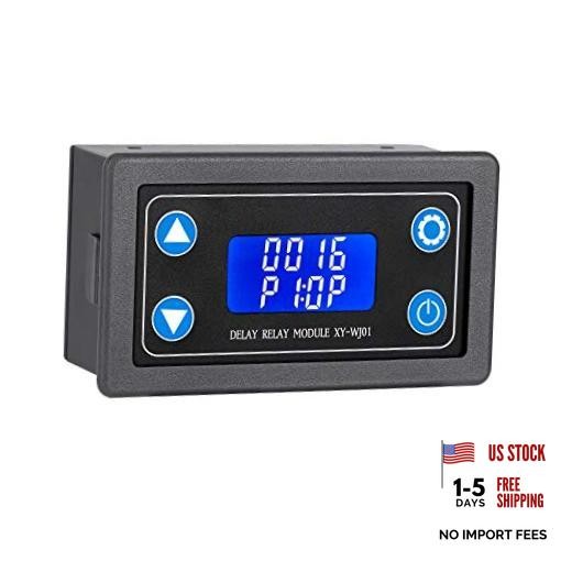 Delay Relay Module, DC 6-30V Timer Relay 12V 24V 0.01s-9999min 50mA 10A