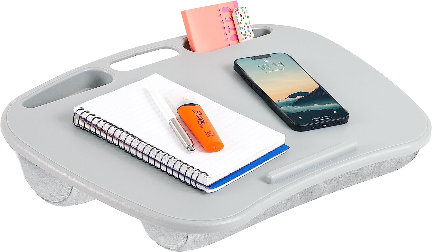 MyDesk Lap Desk with Device Ledge and Phone Holder Cool Gray 15.6 in