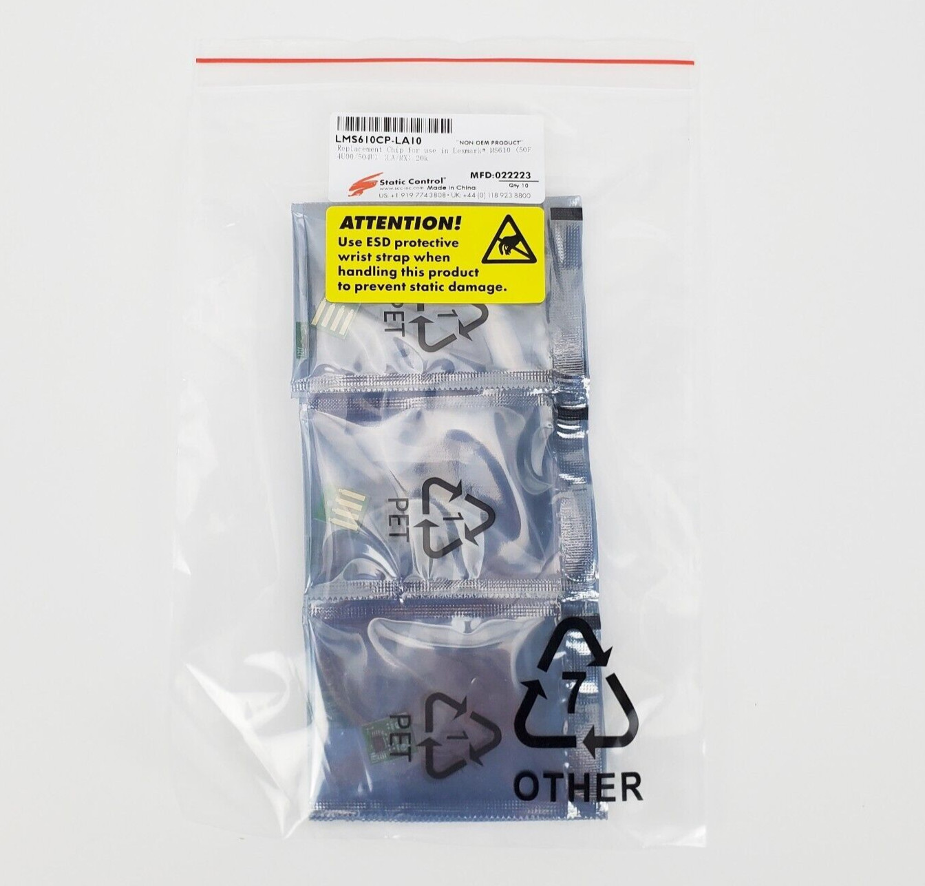 10 x Toner Reset Chips for Lexmark MS610, 20k Yield, 504U, 50F4U00, New Sealed