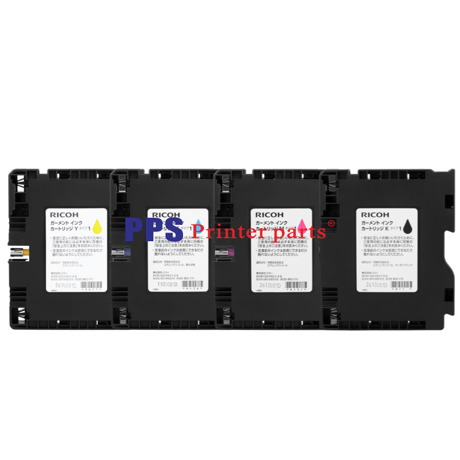 New Genuine Ricoh Pigment RI 100 Ink Cartridges 4-Pack Black Cyan Magenta Yellow