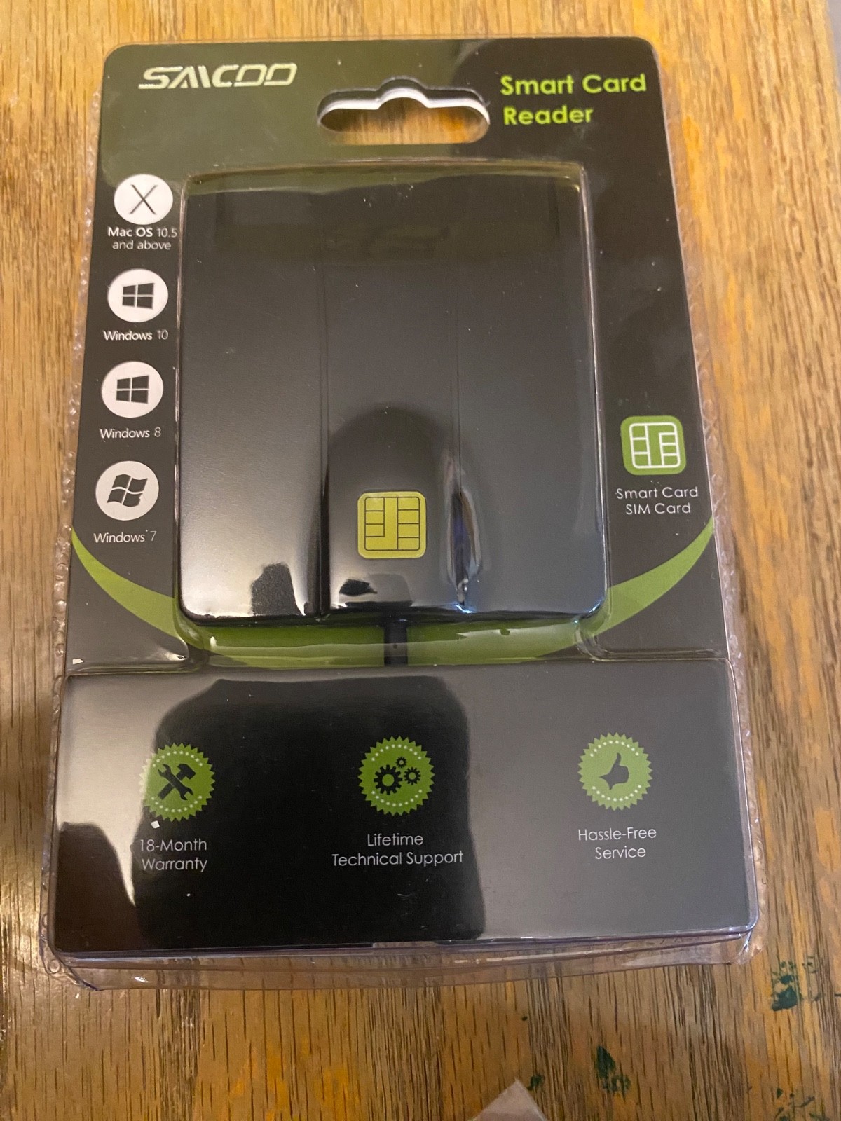 Type C Smart Card Reader Saicoo DOD Military USB-C Common Access CAC Card Reader