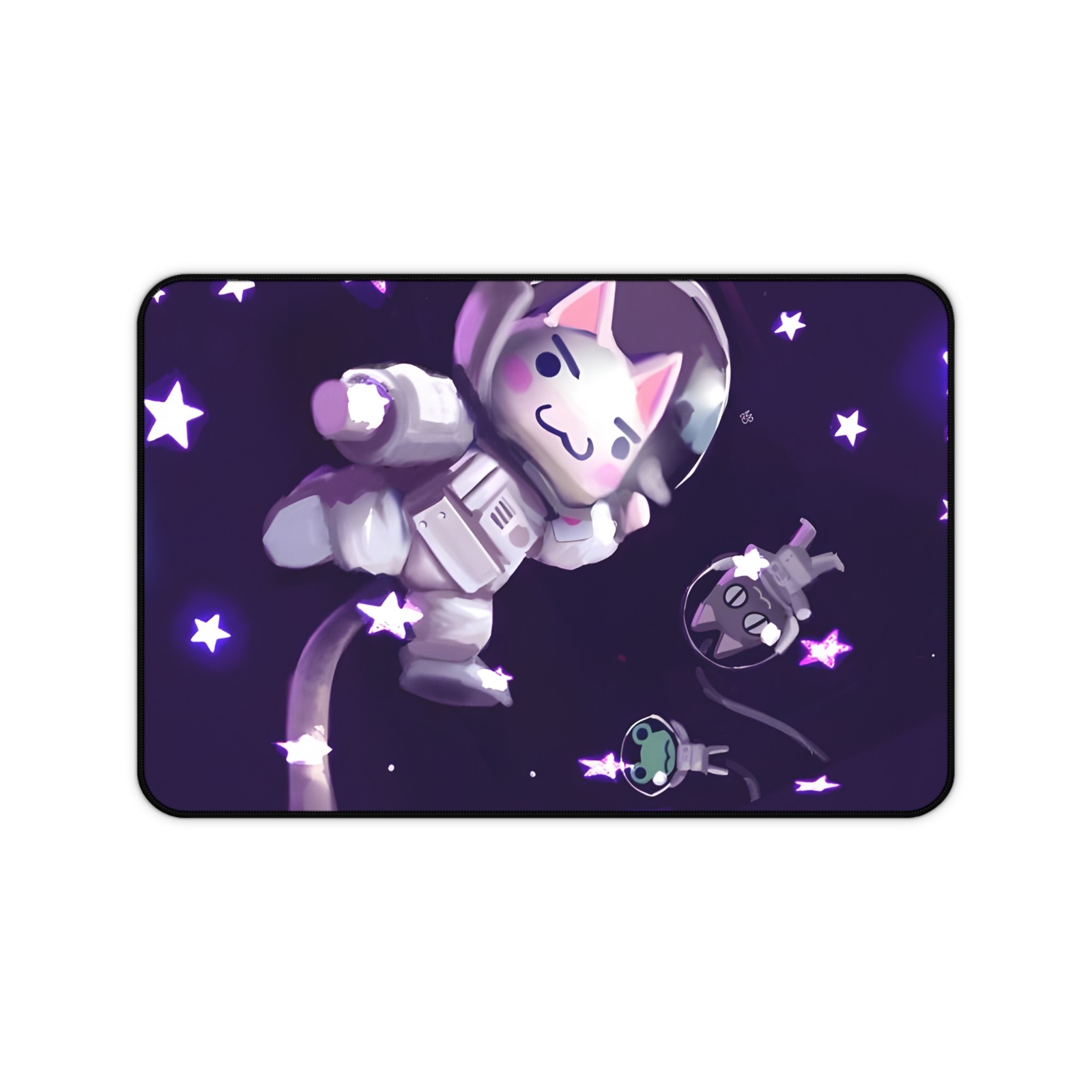 Astronaut Cat Space Scene Desk Mat | Cute Galaxy Mouse Pad