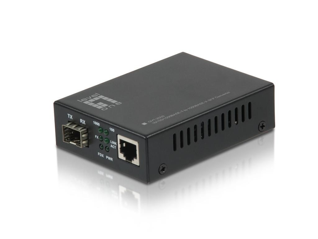 LevelOne GVT-2000 10/100/1000BASE-T-1000BASE-X RJ45 to SFP Gigabit Media Con ~E~