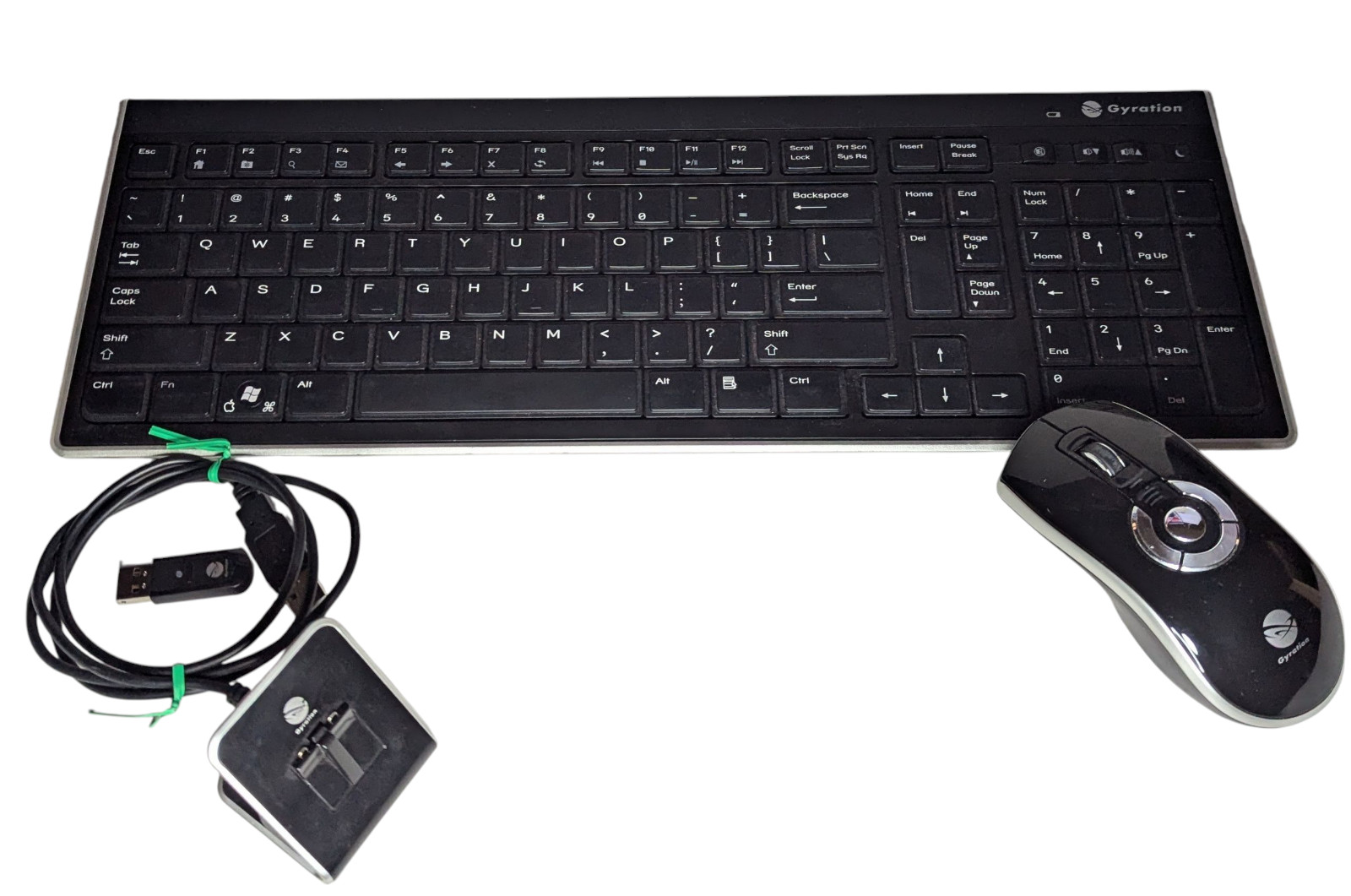 Rare GYRATION Air Mouse Elite Set 2016 Wireless Keyboard Charger Fresh Battery