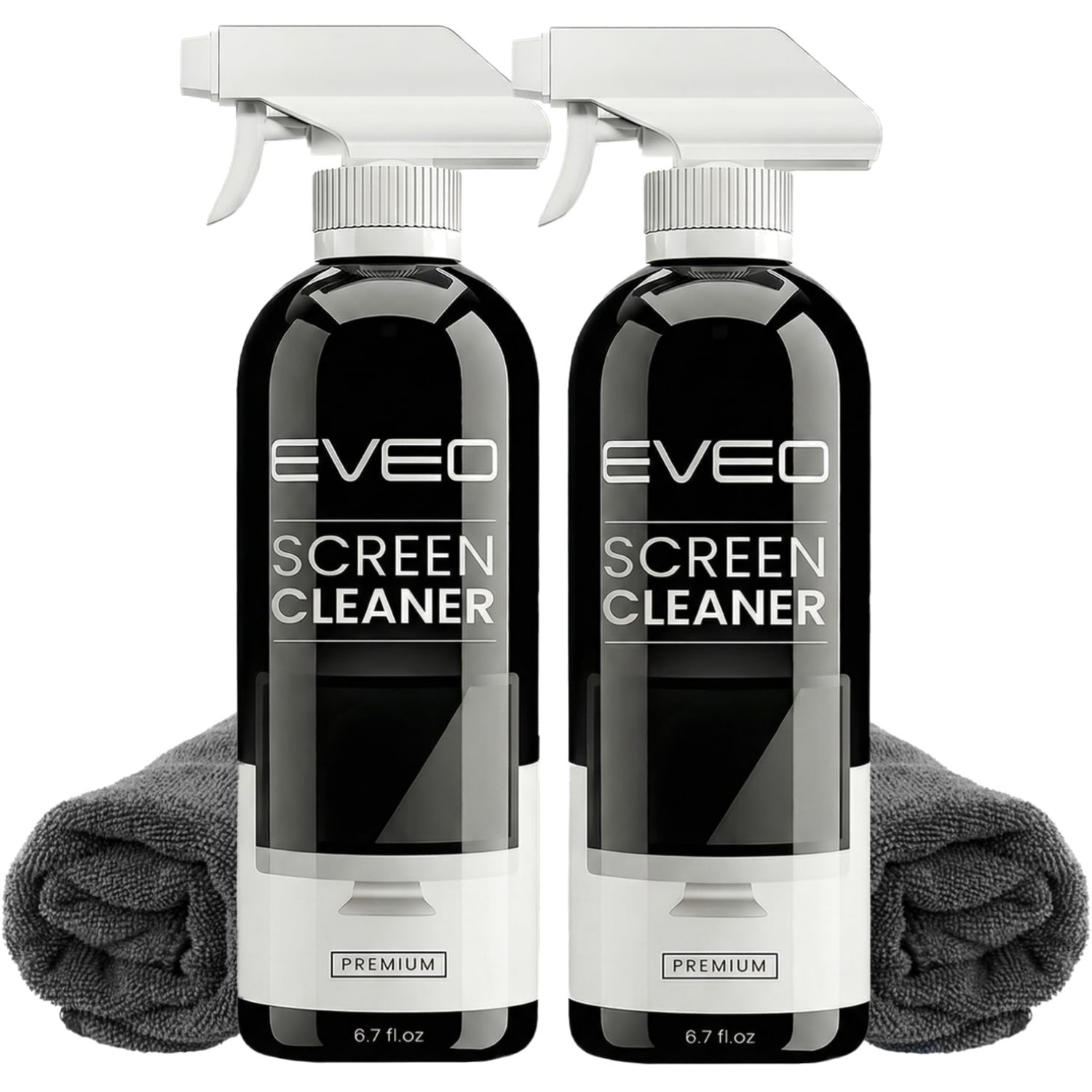 Portable Screen Cleaner Spray with 2 Plush Microfiber Cloths: Safe for TV & Car