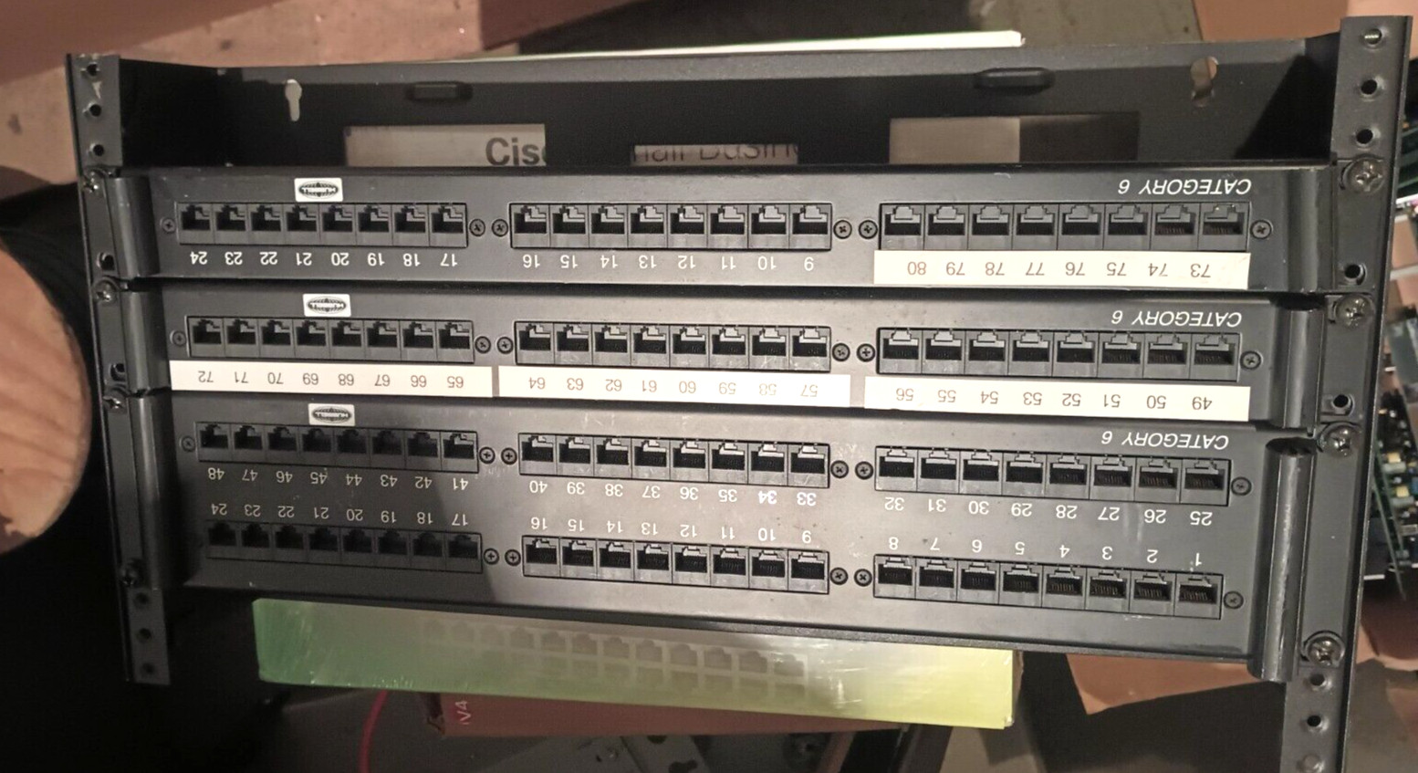 Qty 2 Hubbell P648U Cat6  48-Port  Data Universal Patch Panel INCLUDES RACK