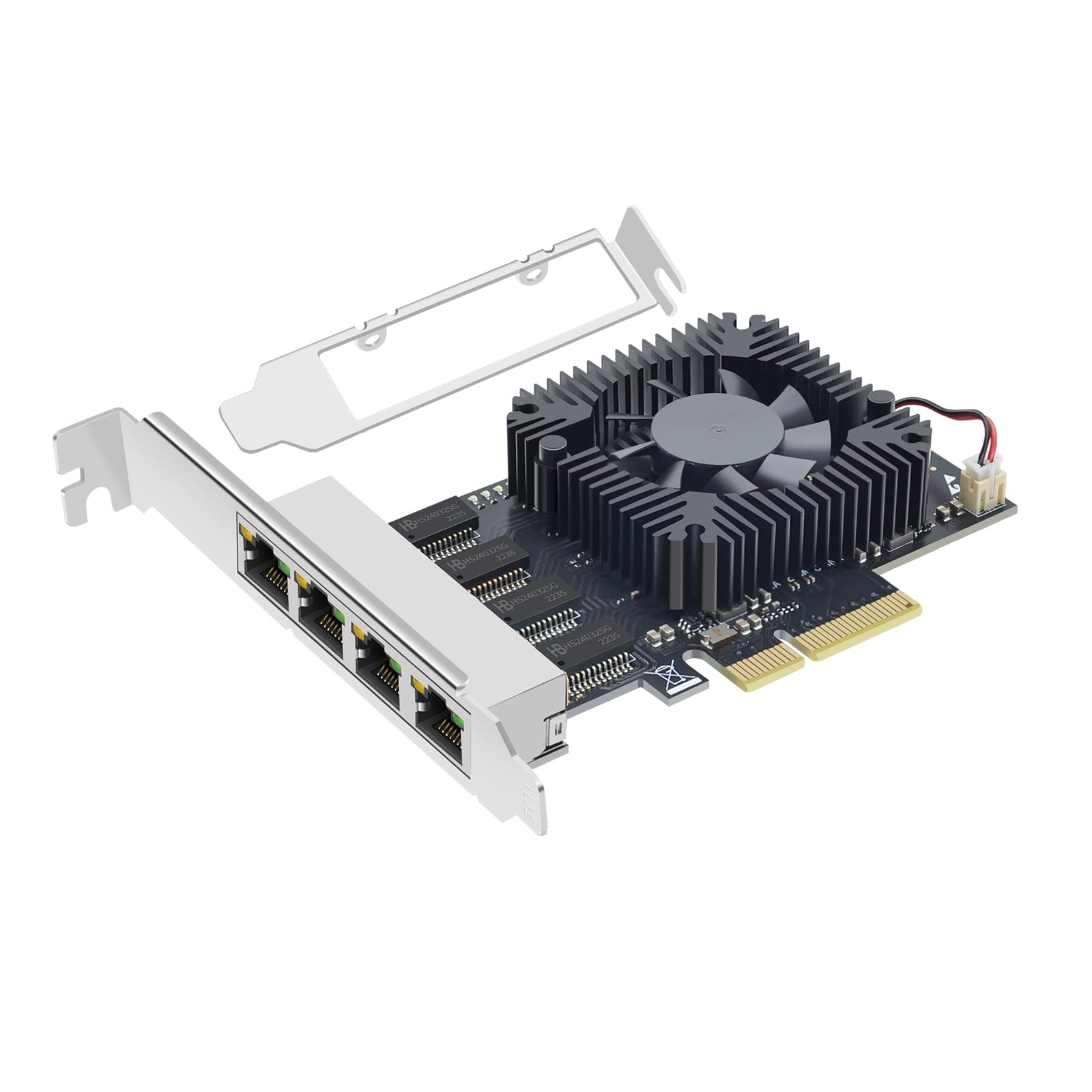 Buacoz PCIE X4 2.5Gb QuadPort Network Card, 2500Mbps Gigabit Ethernet Adapter...