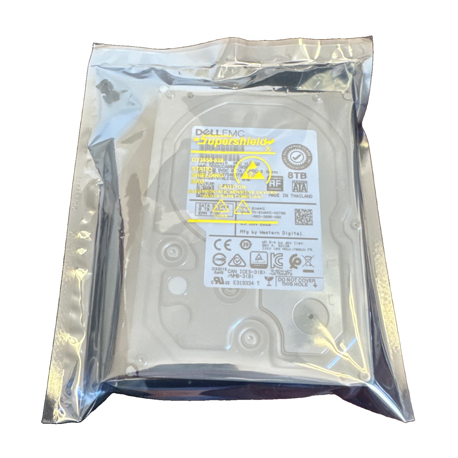 1WMVC DELL 8TB 7.2K SATA 6Gb/s 3.5" 512e HDD 01WMVC HUS728T8TALE6L0