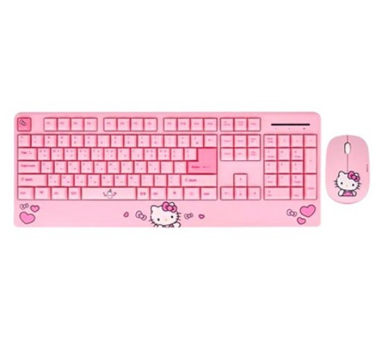 Sanrio Hello Kitty Wireless Keyboard Mouse Combo Set Korean/English