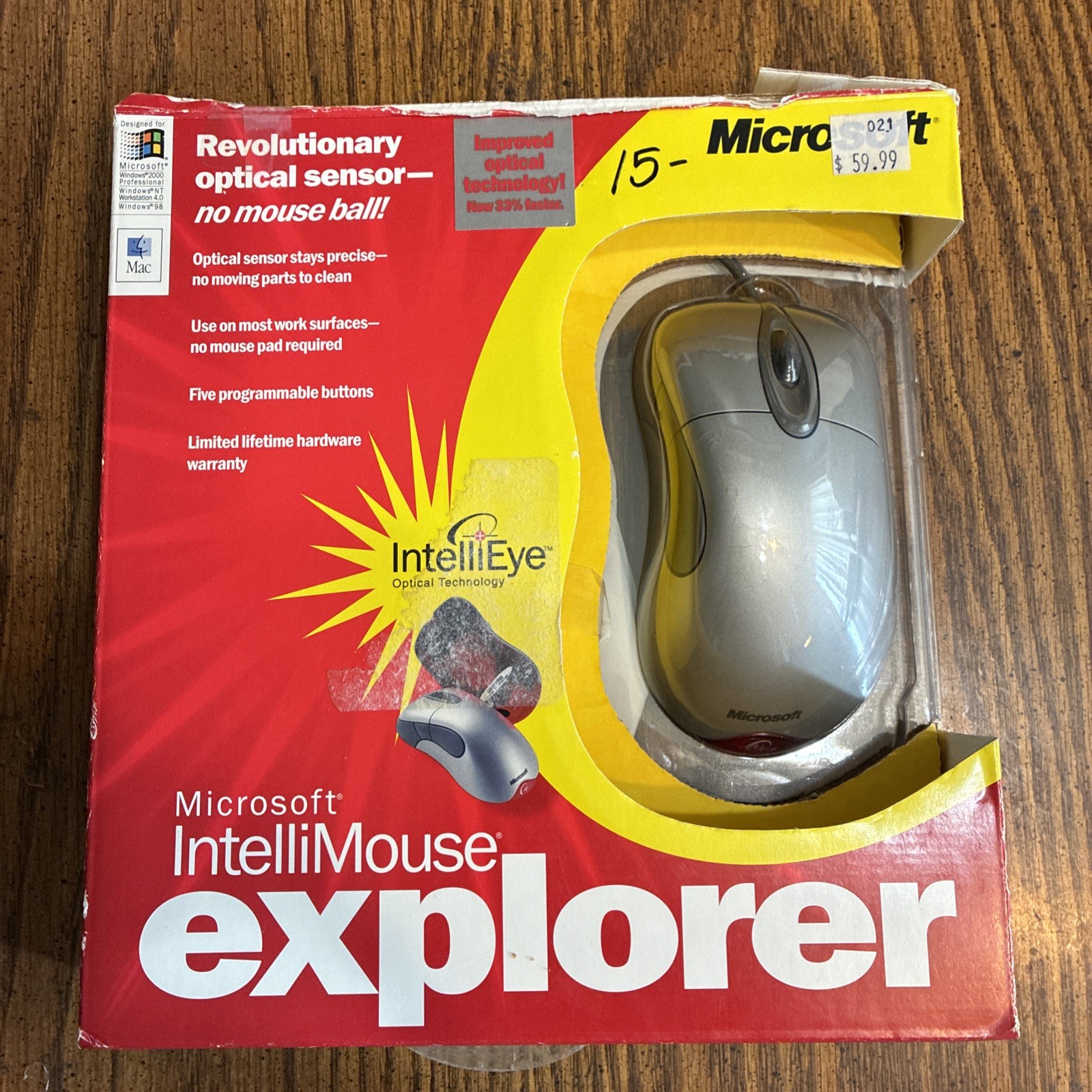 Vintage 2000 MICROSOFT Intellimouse Explorer Optical Technology - Original Box 