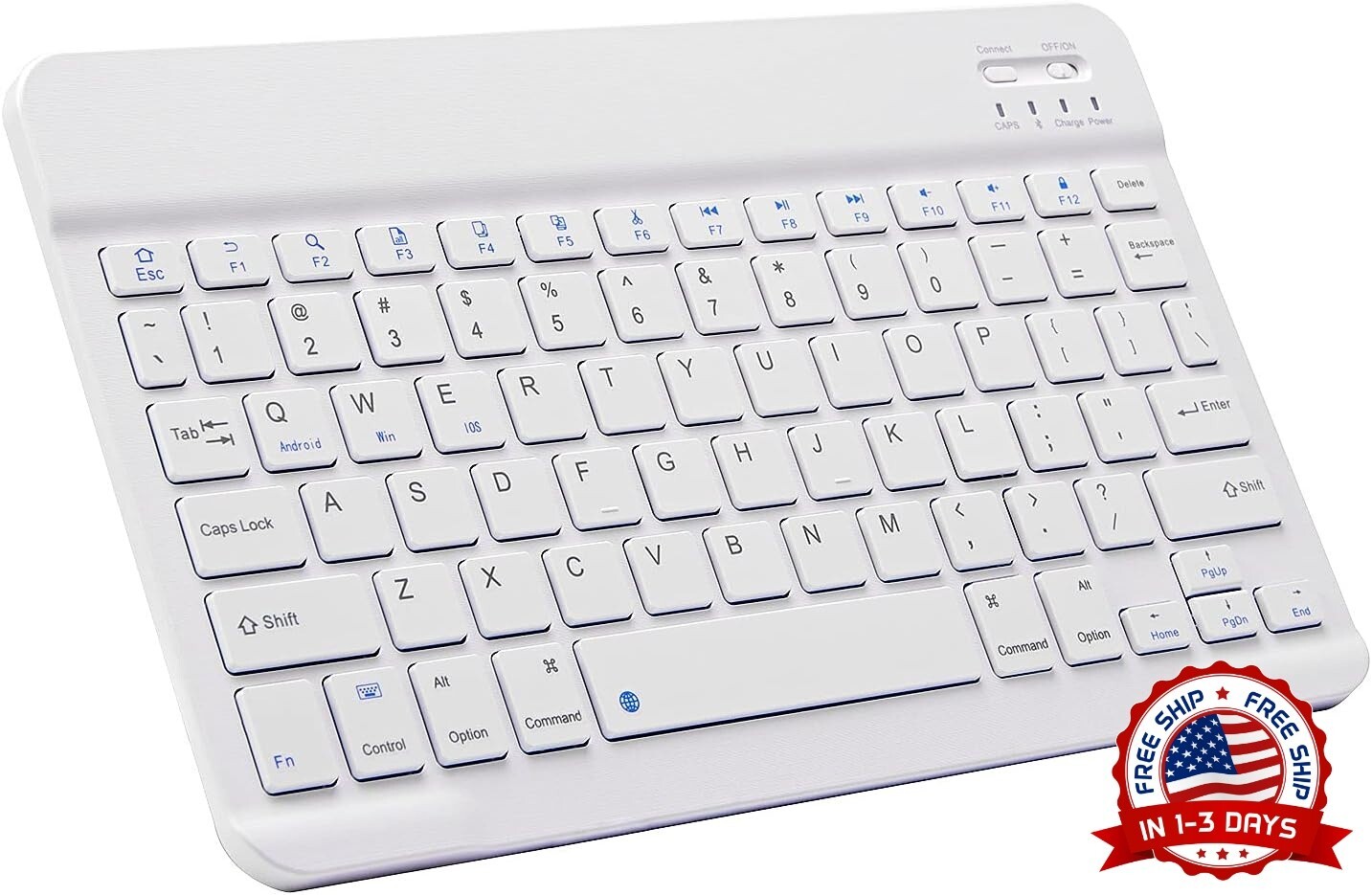 Teclado Bluetooth Inalámbrico Recargable para iPad, iPhone, Android, Windows NEW