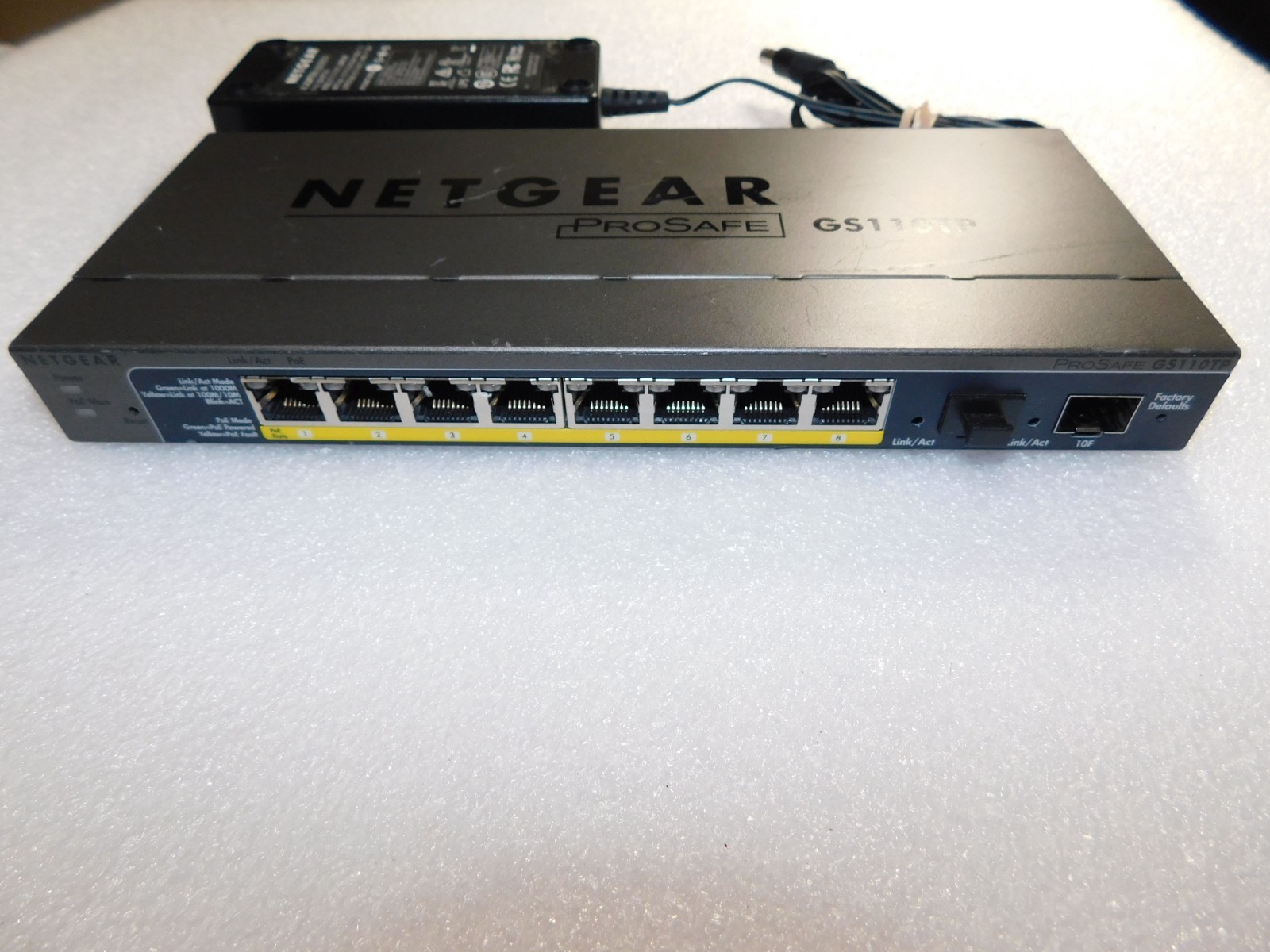 NETGEAR PROSAFE GS110TP V2 8 PORT GIGABIT POE MAX 2 SFP MANAGED SMART SWITCH 46W